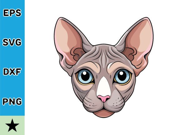 Adorable Cute Sphynx Cat Illustration