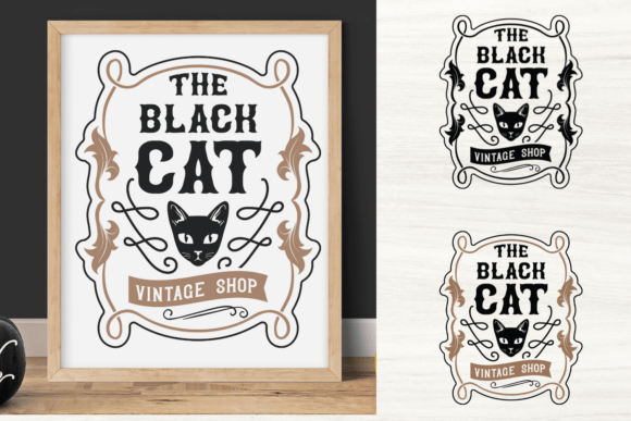 Black Cat Vintage SVG Signs