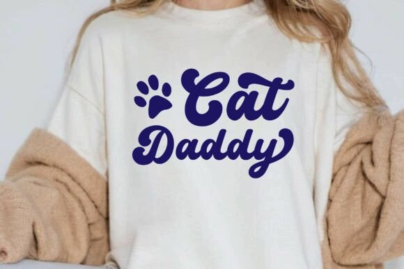 CAT DADDY SVG PNG T-shirt Design Vector