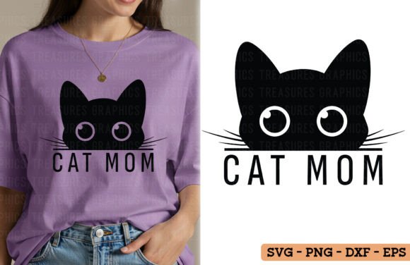 Cat Mom PNG SVG Cat Lover Peeking Cat