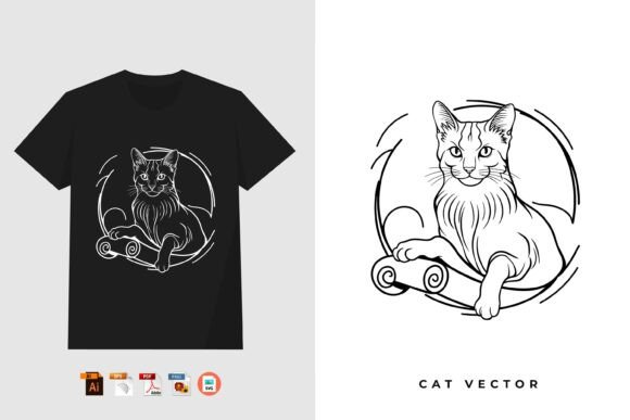 Cat Silhouette SVG EPS PNG Clipart