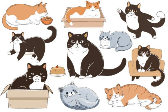 Cat Vector SVG Funny Doodle Scribbles