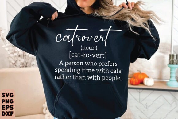 Catrovert Definition SVG, Cat Mom PNG