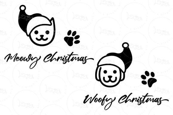 Christmas Dog Cat PNG SVG