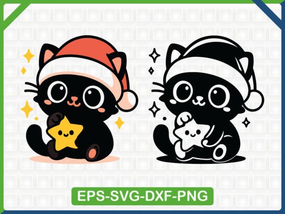 Christmas Kitten’s Star SVG