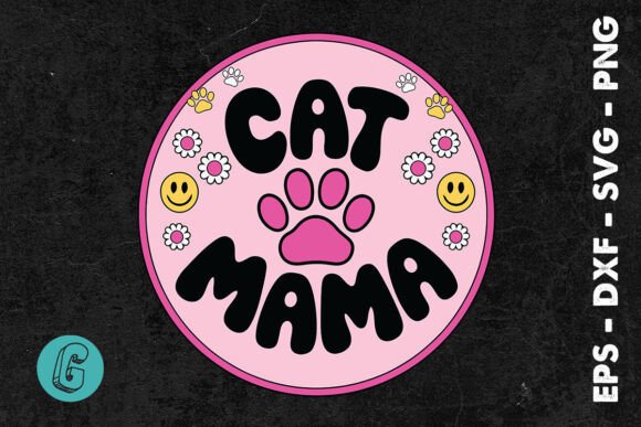 Cute Paw Cat Mama SVG