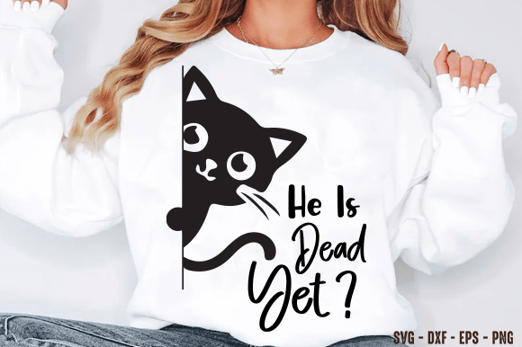 Funny Black Cat Sarcastic SVG PNG