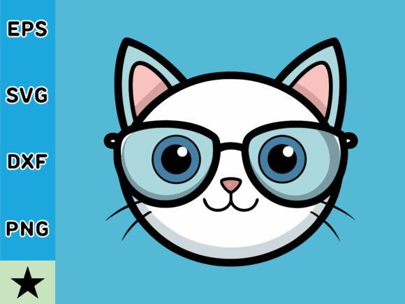 Funny Cat Face SVG Vector