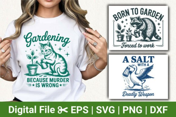 Funny Gardening Cat Animal SVG Bundle