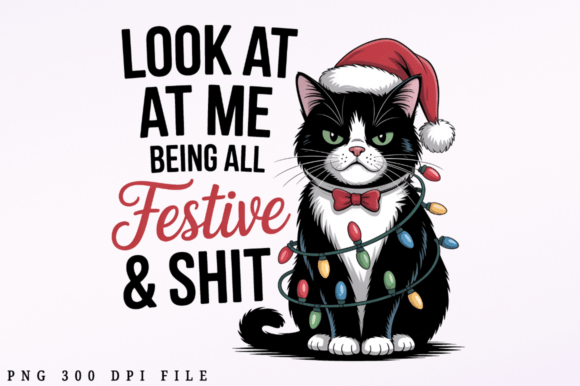 Grumpy Cat Christmas PNG Design