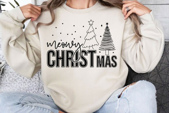 Meowy Christmas SVG, Cat, Christmas PNG