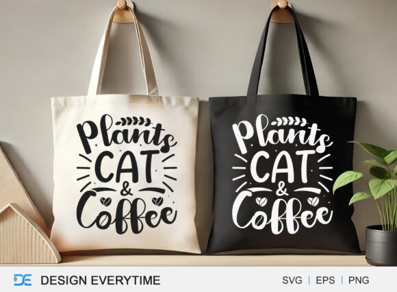 Plants Cat Coffee SVG Design