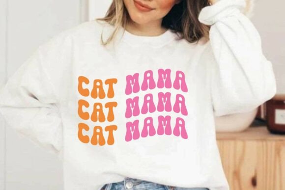 Retro Cat Mama SVG T-shirt Design