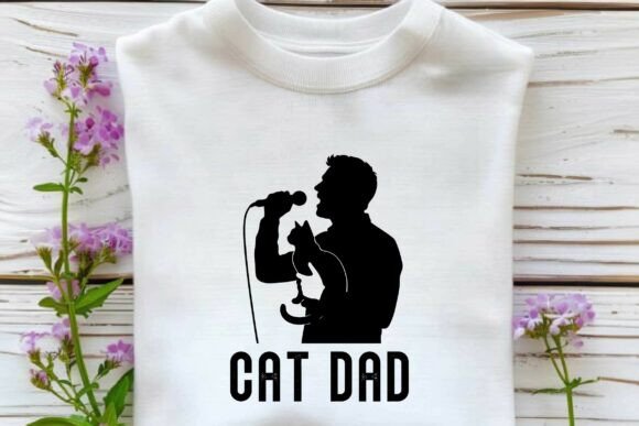Singer Cat Dad SVG PNG T-shirt Design