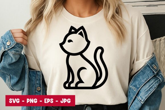 Sitting Cat Minimal SVG Design