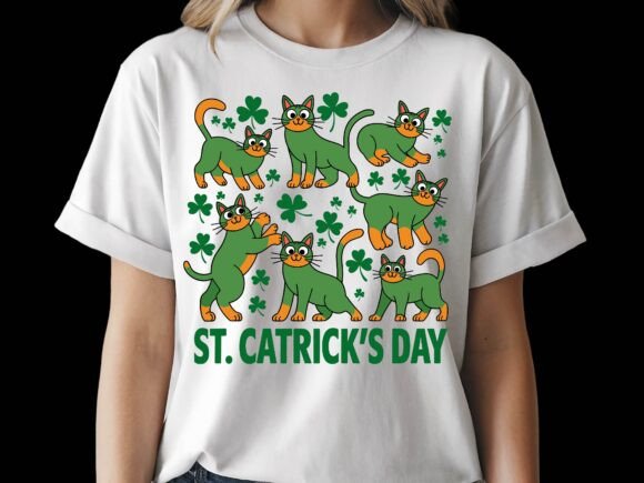 St Patrick's Day Cat Shamrock SVG