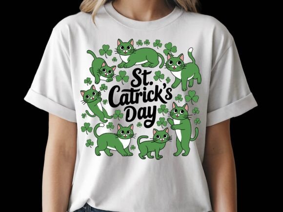 St Patrick's Day Funny Cat Shamrock SVG